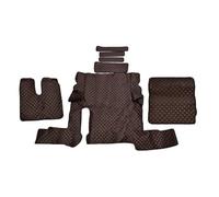 Tapis de Sol en Eco-Cuir Compatible avec Man TGX 2018+ Automatique W/1 Tiroir Automatique Noir avec Coutures Rouges