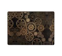 Tapis de sol en flanelle avec imprimé horloge et engrenages Bronze Siècle