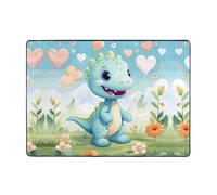 Tapis de sol en flanelle imprimé dinosaure d'amour 203,2 x 147,3 cm pour chambre à coucher, salon, salle d'étude, tapis décoratif