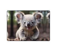 Tapis de sol en flanelle imprimé koala mignon 203,2 x 147,3 cm pour chambre à coucher, salon, salle d'étude, tapis décoratif