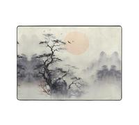 Tapis de sol en flanelle imprimé « Where to See The Moon » - 203,2 x 147,3 cm - Pour chambre à coucher, salon, salle d'étude