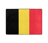 Tapis de sol en flanelle, motif drapeau de la Belgique, 203,2 x 147,3 cm, tapis de sol en tissu résistant aux taches, décoration d'intérieur, chambre à coucher, bureau