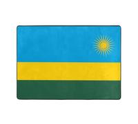 Tapis de sol en flanelle motif drapeau du Rwanda (203,2 x 147,3 cm), tapis de décoration pour chambre à coucher, salon et bureau