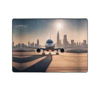 Tapis de sol en flanelle pour avion d'atterrissage, 203,2 x 147,3 cm, tapis de sol en tissu résistant aux taches pour décoration d'intérieur, chambre à coucher, bureau