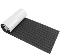 Tapis de sol en mousse EVA - Tapis de pont antidérapant pour bateau, yacht & marine, autocollant, résistant à l'eau, 240x60cm (gris foncé noir)