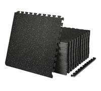 Tapis de sol en mousse EVA VEVOR, kit de revêtement de sol pour salle de gym, 61 x 61 cm, noir, 25 pièces antidérapantes emboîtées, kit de protection en carreaux pour la maison, l'entraînement, le gar