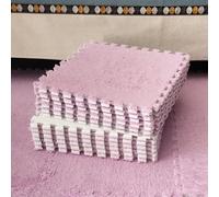 Tapis de sol en mousse pelucheuse à faire soi-même - Tapis de sol en mousse puzzle - 30 x 30 x 1 cm - Tapis de jeu doux et antidérapant pour chambre à coucher (20 pièces, violet)