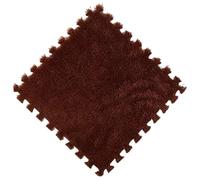 Tapis de Sol en Mousse Puzzle Moelleux Tapis de Sol en Peluche Douce, Tapis Chaud for pièce, carrelage Sport imbriqué for Salon et Chambre à Coucher(Coffee,3PCS)