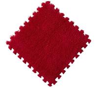 Tapis de Sol en Mousse Puzzle Moelleux Tapis de Sol en Peluche Douce, Tapis Chaud for pièce, carrelage Sport imbriqué for Salon et Chambre à Coucher(Red,3PCS)