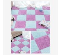 Tapis de Sol en Pièces Puzzle Carrés de Moquette Puzzle Épaisseur 1cm 10pcs Antidérapants pour Chambre Salle de Jeux Salon Créer Une Zone Sûre-Purple+Blue||30 * 30cm/12 * 12in