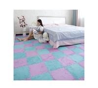 Tapis de Sol en Pièces Puzzle Dalles de Sol en Mousse EVA Découpables 30x30cm pour Chambre Salle de Jeux Salon Créer Une Zone Sûre-Lake Blue+Purple||12pcs