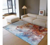Tapis de Sol en Plumes de rêve Style Aquarelle Motif de Lion créatif Tapis Mince pour Le Bureau du Salon Antidérapant Doux Lavable 180x270cm