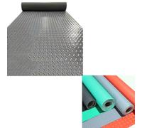 Tapis de Sol en PVC épais en Rouleau, 1 x 1 m et 1,2 x 1,8 m, antidérapants et imperméables, for sous Voiture, entrepôt, Salle de Sport, remorque.(Black,1.5x3m/4.9x9.8ft)