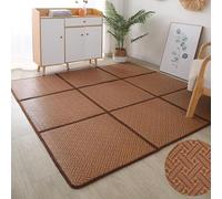 Tapis De Sol en Rotin Japonais, Antidérapant Et Respirant, Pliable, Rafraîchissant, Idéal pour Le Salon Et La Chambre À Coucher