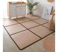 Tapis De Sol en Rotin Japonais, Antidérapant Et Respirant, Pliable, Rafraîchissant, Idéal pour Le Salon Et La Chambre À Coucher