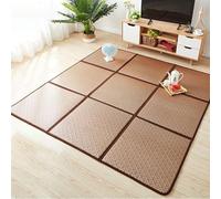 Tapis De Sol en Rotin Japonais Pliable, Tatami Tapis en Rotin Respirant, Tapis De Sol pour Salon Chambre(Style D,60x120cm(2pieces))