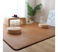 Tapis de sol en rotin naturel, antidérapant, respirant, pliable, pour salon, chambre à coucher et tapis de jeu rampant