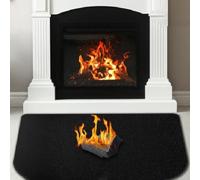 Tapis de sol en silicone ignifuge en fibre de verre pour poêle à bois, protection contre le feu intérieur et le barbecue (106 x 61 cm)
