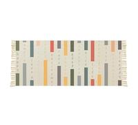 Tapis de sol en tissé en coton avec impression géométrique mignonne de cartoon lavable et avec frange style bohémien tapis de sol pour la décoration de la salle de vie et de la salle de bains
