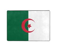 Tapis de sol en tissu 203,2 x 147,3 cm, motif drapeau de l'Algérie, tapis de sol résistant aux taches, décoration d'intérieur, chambre à coucher, bureau