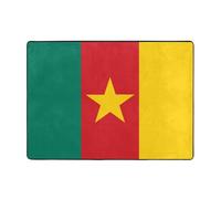 Tapis de sol en tissu 203,2 x 147,3 cm, motif drapeau du Cameroun en flanelle, résistant aux taches, décoration d'intérieur, chambre à coucher, bureau