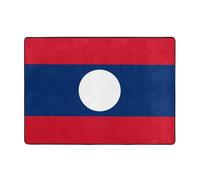 Tapis de sol en tissu 203,2 x 147,3 cm, motif drapeau du Laos, tapis de sol résistant aux taches, décoration d'intérieur, chambre à coucher, bureau