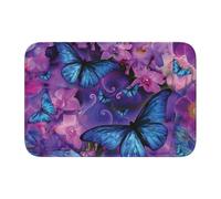 Tapis de sol en velours avec bord en forme de papillon - Antidérapant - Facile à nettoyer - Confortable au toucher - 40 x 60 cm