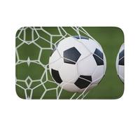 Tapis de sol en velours avec bord verrouillable en forme de ballon de football - Antidérapant - Facile à nettoyer - Confortable au toucher - 40 x 60 cm