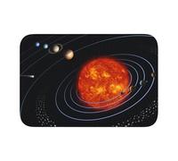 Tapis de sol en velours avec bord verrouillable Motif galaxie 40 x 60 cm Antidérapant Facile à nettoyer Confortable