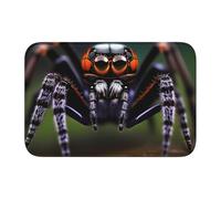 Tapis de sol en velours cristal 40 x 60 cm HJFCZH forêt tropicale araignées imprimées, absorbant l'eau, antidérapant, confortable et doux pour porte de salle de bain