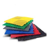 Tapis de sol encastré, tapis de garage 40 x 40 cm, épaisseur 1,8 cm, avec roulement pour drainage pour atelier, garage, gris, 10 pcs)