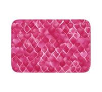 Tapis de sol épais antidérapant avec imprimé cœurs roses BROLEO - Facile à nettoyer - Durable - Parfait pour les toilettes et la salle de bain - 60 x 40 cm