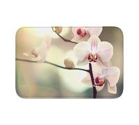 Tapis de sol épais antidérapant BROLEO an Orchid. Impression antidérapante, facile à nettoyer, durable, parfait pour les toilettes et la salle de bain 60 x 40 cm