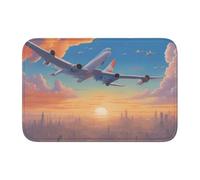 Tapis de sol épais antidérapant BROLEO Belle impression d'avion antidérapant, facile à nettoyer, durable, parfait pour les toilettes et la salle de bain 60 x 40 cm