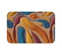 Tapis de sol épais antidérapant BROLEO coloré imprimé sable, antidérapant, facile à nettoyer, durable, parfait pour les toilettes et la salle de bain, 60 x 40 cm