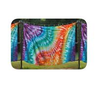 Tapis de sol épais antidérapant BROLEO coloré imprimé tie-dye antidérapant, facile à nettoyer, durable, parfait pour les toilettes et la salle de bain, 60 x 40 cm