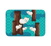 Tapis de sol épais antidérapant BROLEO mignon petit raton laveur imprimé, antidérapant, facile à nettoyer, durable, parfait pour les toilettes et la salle de bain 60 x 40 cm
