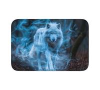 Tapis de sol épais antidérapant imprimé loup marchant YYHWHJDE antidérapant, facile à nettoyer, durable, résistant à la décoloration, parfait pour les toilettes et la salle de bain, 60 x 40 cm