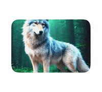 Tapis de sol épais antidérapant imprimé loup YYHWHJDE antidérapant, facile à nettoyer, durable, résistant à la décoloration, parfait pour toilettes et salle de bain, 60 x 40 cm