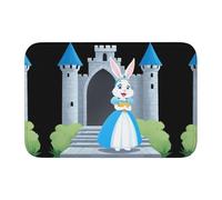 Tapis de sol épais antidérapant motif princesse lapin dans le château, antidérapant, facile à nettoyer, durable, parfait pour les toilettes et la salle de bain, 60 x 40 cm