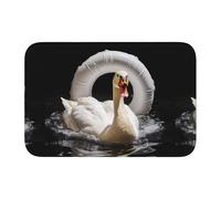 Tapis de sol épais antidérapant XBKGOHA Big White Goose in the Swimming Ring Picture Antidérapant, facile à nettoyer, durable, parfait pour les toilettes et la salle de bain 60 x 40 cm