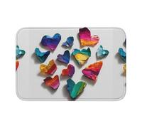 Tapis de sol épais antidérapant XBKGOHA coloré pièces d'amour antidérapant, facile à nettoyer, durable, parfait pour les toilettes et la salle de bain 60 x 40 cm