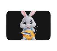 Tapis de sol épais antidérapant XBKGOHA Little Grey Rabbit Fishing Picture antidérapant, facile à nettoyer, durable, parfait pour les toilettes et la salle de bain 60 x 40 cm