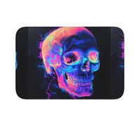 Tapis de sol épais antidérapant XBKGOHA motif crâne lumineux, antidérapant, facile à nettoyer, durable, parfait pour les toilettes et la salle de bain 60 x 40 cm