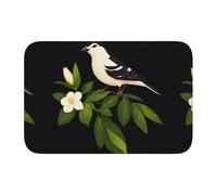 Tapis de sol épais antidérapant XBKGOHA Oiseau sur gardénia antidérapant, facile à nettoyer, durable, parfait pour les toilettes et la salle de bain 60 x 40 cm