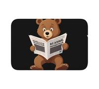 Tapis de sol épais antidérapant XBKGOHA Petit ours lisant une photo de journal antidérapant, facile à nettoyer, durable, parfait pour les toilettes et la salle de bain 60 x 40 cm