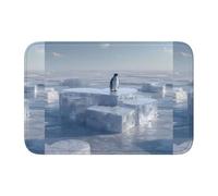 Tapis de sol épais antidérapant XBKGOHA pingouin sur le cube de glace de l'amour, antidérapant, facile à nettoyer, durable, parfait pour les toilettes et la salle de bain 60 x 40 cm