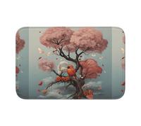 Tapis de sol épais antidérapant XBKGOHA rose oiseau sur l'arbre antidérapant, facile à nettoyer, durable, parfait pour les toilettes et la salle de bain, 60 x 40 cm