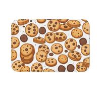 Tapis de sol épais antidérapant YYHWHJDE Cookies Food Chocolate Chip Biscuits Motif antidérapant, facile à nettoyer, durable, résistant à la décoloration, parfait pour les toilettes et la salle de