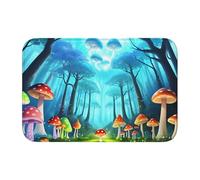 Tapis de sol épais antidérapant YYHWHJDE imprimé champignons lumineux, antidérapant, facile à nettoyer, durable, résistant à la décoloration, parfait pour toilettes et salle de bain, 60 x 40 cm